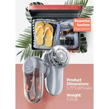 Bymore Fabric Shaver, Lint Remover, Lint Shaver Defuzzer Sweater Shaver for Clothes and Furniture AC Adapter or Battery Operated Pill Fuzz Remover