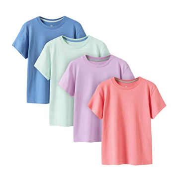 LAPASA Kids Cotton T-Shirts 4 Pack Summer Tees