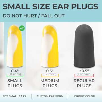 PQ Small Ear Plugs - 40 Noise Cancelling Foam Earplugs