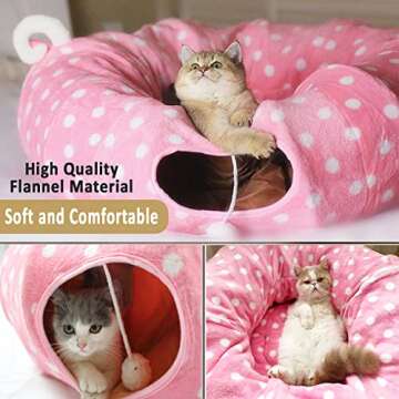 AUOON Cat Tunnel Bed - Plush, Extendable, for Pets