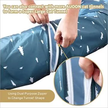 AUOON Cat Tunnel Bed - Plush, Extendable, for Pets