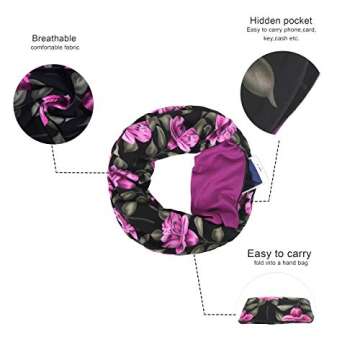 Yoimira Travel Scarf for Women with Zipper Pocket