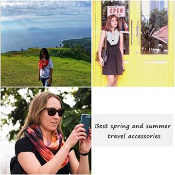 Yoimira Travel Scarf for Women with Zipper Pocket