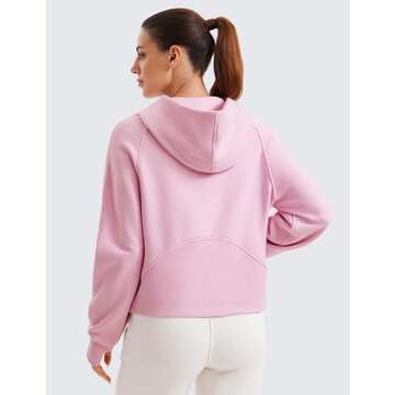 CRZ YOGA Womens Fleece Lined Full Zip Hoodies Oversized Long Sleeve Casual Workout Hooded Sweatshirt...