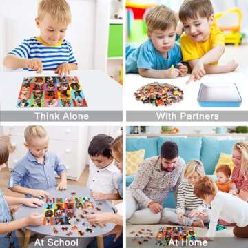 LELEMON Puzzles for Kids Ages 4-6,Dog Puzzle 100 Piece Puzzles for Kids Ages 4-8 in a Metal Box, Educational Kids Puzzles Jigsaw Puzzles 100 Piece Puzzle Games Puzzle Toys for Girls and Boys