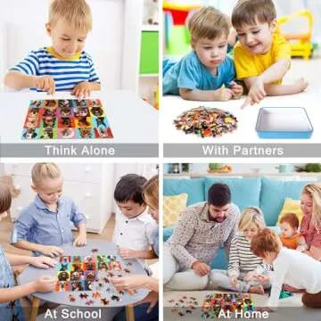 LELEMON Puzzles for Kids Ages 4-6,Dog Puzzle 100 Piece Puzzles for Kids Ages 4-8 in a Metal Box, Educational Kids Puzzles Jigsaw Puzzles 100 Piece Puzzle Games Puzzle Toys for Girls and Boys