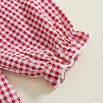 Toddler Baby Girls Valentine's Day Outfits Dot Heart Embroidery Long Sleeve Smocked Dress Headband Vintage Dresses (Rose Red, 4 Years)