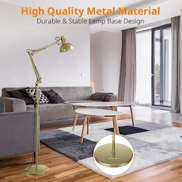 LEPOWER Metal Floor Lamp, Adjustable Architect Swing Arm Standing Lamp (Bronze)