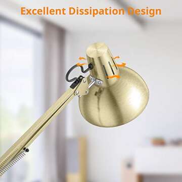 LEPOWER Metal Floor Lamp, Adjustable Architect Swing Arm Standing Lamp (Bronze)