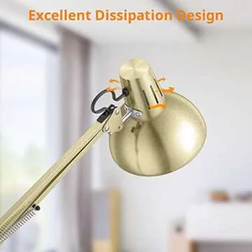 LEPOWER Metal Floor Lamp, Adjustable Architect Swing Arm Standing Lamp (Bronze)