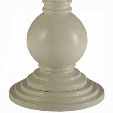 Acme Alyx Wooden Round Pedestal Table in Antique White