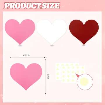Large Paper Heart Cutouts 54 PCS, Double Printed Valentine's Day Cutouts Classroom Bulletin Board De...