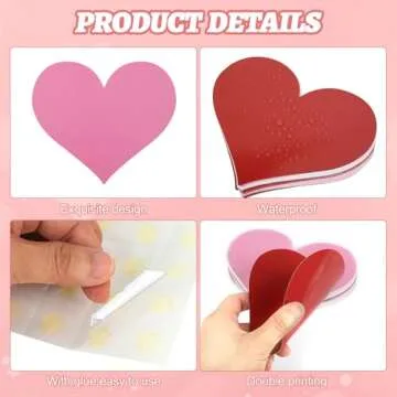 Large Paper Heart Cutouts 54 PCS, Double Printed Valentine's Day Cutouts Classroom Bulletin Board Decorations Party Supplies (Heart Big)
