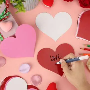 Large Paper Heart Cutouts 54 PCS, Double Printed Valentine's Day Cutouts Classroom Bulletin Board Decorations Party Supplies (Heart Big)