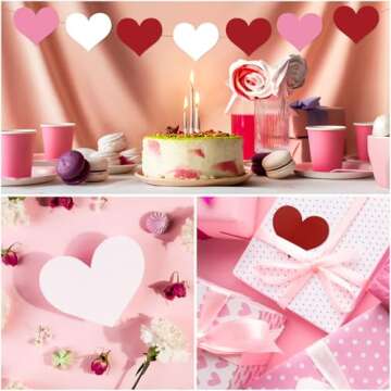 Large Paper Heart Cutouts 54 PCS, Double Printed Valentine's Day Cutouts Classroom Bulletin Board Decorations Party Supplies (Heart Big)