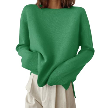 ZESICA Women's Cozy Long Sleeve Pullover Sweater in Green