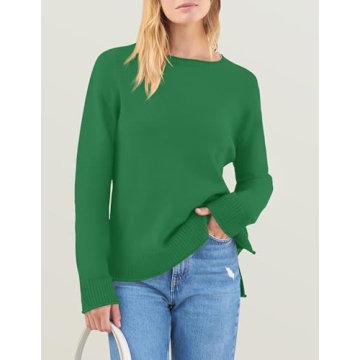 ZESICA Women's Cozy Long Sleeve Pullover Sweater in Green