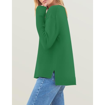 ZESICA Women's Cozy Long Sleeve Pullover Sweater in Green