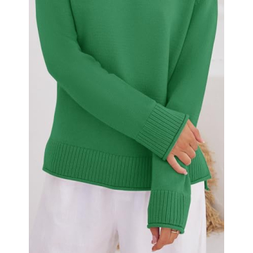 ZESICA Women's Cozy Long Sleeve Pullover Sweater in Green