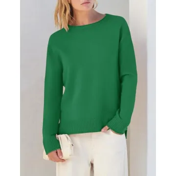 ZESICA Women's Cozy Long Sleeve Pullover Sweater in Green