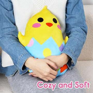 Percozzi 3Pcs Easter Pillows Decorations Bunny Throw Pillow Easter Stuffed Animal Easter Bunny Egg Decor Plush Animal Pillows Cute Cushion Easter Gifts for Kids and Adults