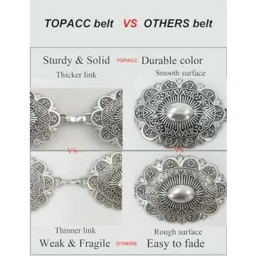 TOPACC Silver Concho Belts: Style Meets Versatility for Women