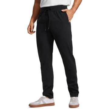 CRZ YOGA 4-Way Stretch Athletic Pants for Men 30" Workout Lounge Casual Work Jogger Pants with Zip P...