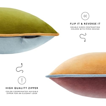 Colorful Modern Velvet Throw Pillow Covers Set of 4