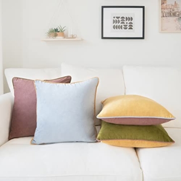 Colorful Modern Velvet Throw Pillow Covers Set of 4