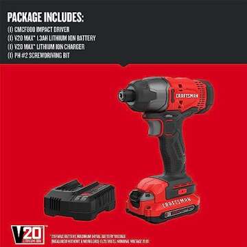 CRAFTSMAN 20V MAX Impact Driver Kit with Battery & Charger