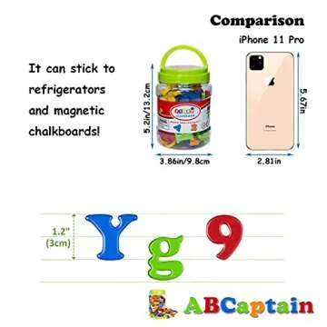 ABCaptain Magnetic Letters Numbers Alphabet ABC 123 Fridge Magnets Preschool Educational Learning Plastic Toy Set Uppercase Lowercase Math Symbols for Toddlers Kids (78 PCS)