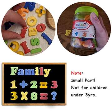ABCaptain Magnetic Letters Numbers Alphabet ABC 123 Fridge Magnets Preschool Educational Learning Plastic Toy Set Uppercase Lowercase Math Symbols for Toddlers Kids (78 PCS)