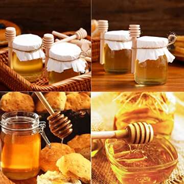 25 Pcs Honey Dipper Sticks, 3 inch Mini Wooden Honeycomb Stick, Small Honey Spoons Stirrer Stick for...