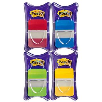 Post-it Tabs 1 in Solid Assorted Colors - 25 Each, 4 Pack