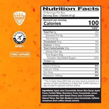 BARE PERFORMANCE NUTRITION BPN Go Gel Endurance Gel - Caffeinated Vegan Energy Gel for Runners