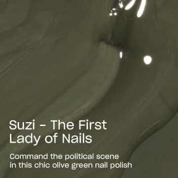 OPI Nail Lacquer Suzi The First Lady of Nails | Opaque Dark Green Crème Chip Resistant Nail Polish | Washington DC Collection