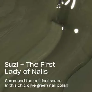 OPI Nail Lacquer Suzi The First Lady of Nails | Opaque Dark Green Crème Chip Resistant Nail Polish | Washington DC Collection