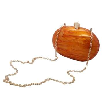 GSYPS Women Acrylic Clutch Purse – Trendy Orange Evening Bag