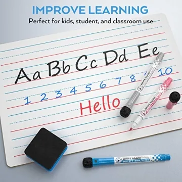 Nicpro Dry Erase Lap Board Set Portable Learning Tool with Markers