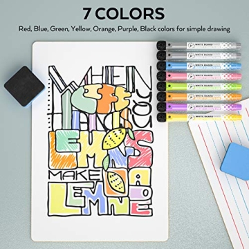 Nicpro Dry Erase Lap Board Set Portable Learning Tool with Markers