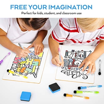 Nicpro Dry Erase Lap Board Set Portable Learning Tool with Markers