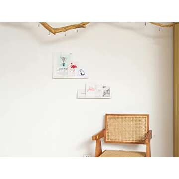 IEEK 4 PCS Floating Invisible Kids Bookshelf Wall Mounted Nail Polish Rack,Clear Acrylic Picture Led...