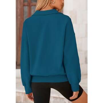 PRETTYGARDEN Women's Fall Fashion Half Zip Sweatshirts Long Sleeve Collared Cropped Pullover Tops Tr...