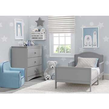 Delta Children Bennett Wood Toddler Bed - Greenguard Gold Certified, Grey
