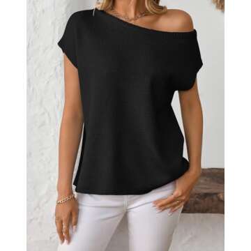 Trendy DURUNUL Off The Shoulder Knitted Tops for Women