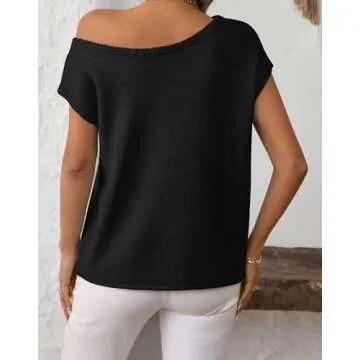 Trendy DURUNUL Off The Shoulder Knitted Tops for Women