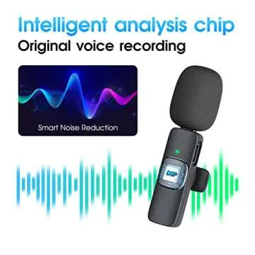 Kopdkes Professional Wireless Lavalier Microphone for iPhone iPad, Plug-Play 2.4G Ultra-Low Delay-Built-in Noise Reduction Chip-Lapel Microphone for Interview, Podcast, Vlog, YouTube