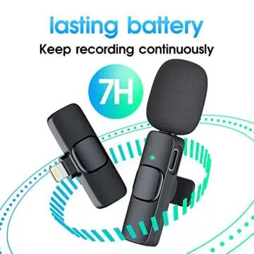 Kopdkes Professional Wireless Lavalier Microphone for iPhone iPad, Plug-Play 2.4G Ultra-Low Delay-Built-in Noise Reduction Chip-Lapel Microphone for Interview, Podcast, Vlog, YouTube