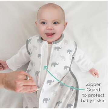 Amazing Baby Cotton Muslin Sleeping Sack, For Baby Boy or Girl, Wearable Blanket with 2-way Zipper, Zebras, Black, Medium (6-12 Month)
