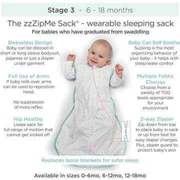 Amazing Baby Cotton Muslin Sleeping Sack, For Baby Boy or Girl, Wearable Blanket with 2-way Zipper, Zebras, Black, Medium (6-12 Month)